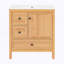 Meuble-lavabo 30 po avec lavabo en céramique, pieds en bois massif