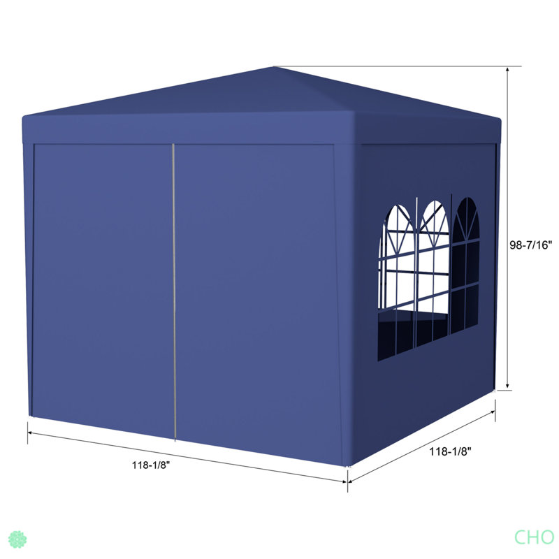 Auvent de mariage d'extérieur pour tente de fête avec 4 murs amovibles, Bleu