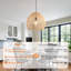 Rattan Pendant Light, Natural Wicker Shade, Iron Frame, Adjustable Height, E27 Socket, 40 Cm Diameter, For Dining Room Hallway (Bulb Not Included)