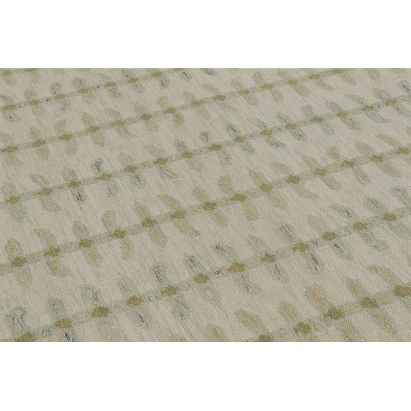 Scandinavian Kilim Wool Geometric Area Rug, Rectangle 10' x 14'