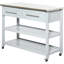 Îlot de cuisine mobile avec surface en acier inoxydable, 2 tablettes ouvertes, tiroirs, gris, pour un dessus de chariot polyvalent et polyvalent