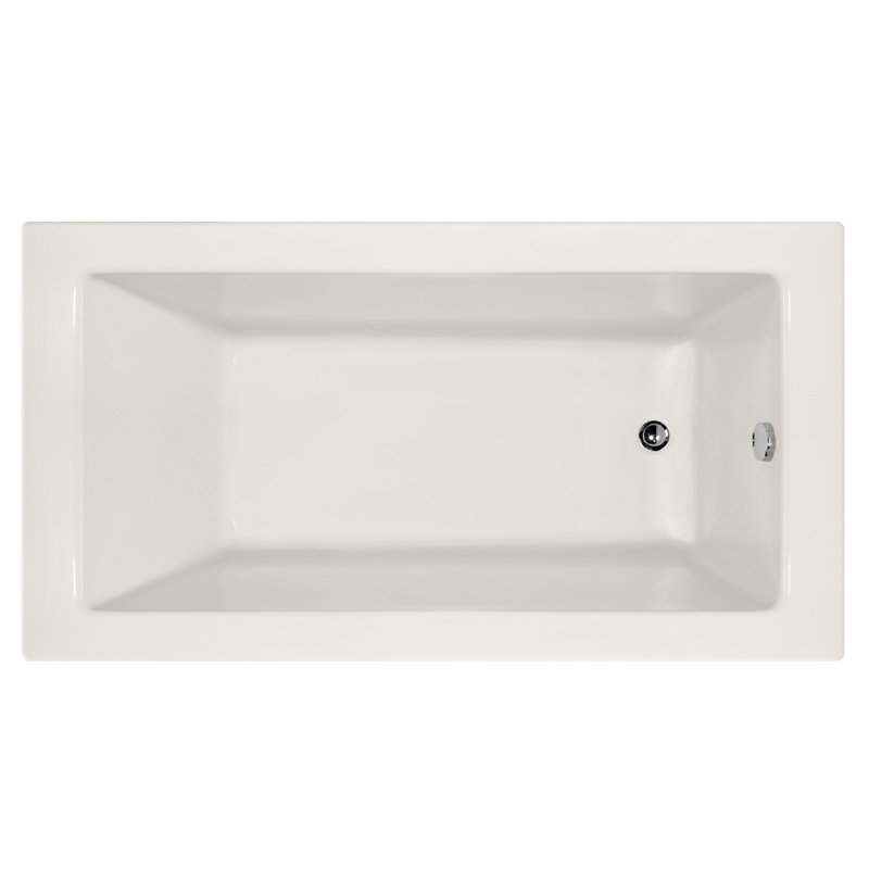 Sydney 60'' L Soaking Bathtub, Biscuit, Matte Black, Left