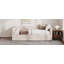 Structure de lit de jour simple rembourré extensible avec lit gigogne, canapé-lit en tissu chenille avec tiroirs de rangement pour le salon-235931546
