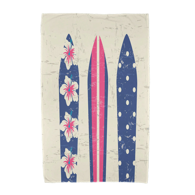 Serviette de plage en microfibre, Bleu - Rose