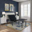 Structure de base de lit ajustable à profil bas, construction classique en métal noir, taille simple TG, assemblage rapide activé par la voix pour une utilisation dans la chambre à coucher