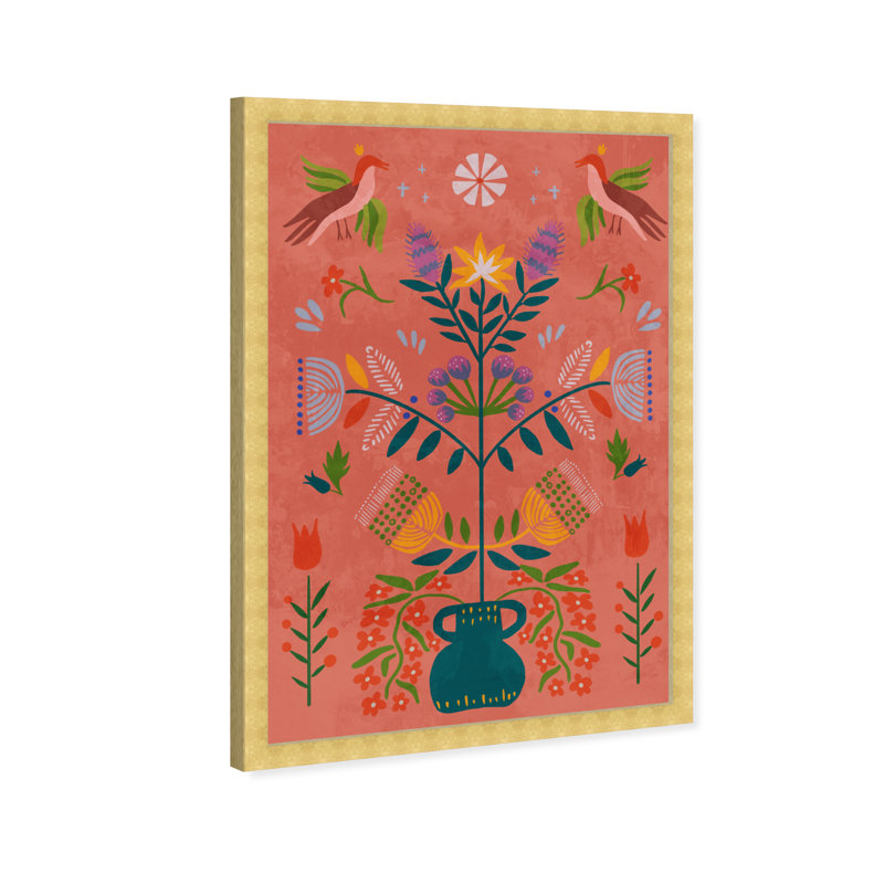 Bohemian Botanical Illustration by Birch Lane™ - Picture Frame Print, 26" H x 18" W, Gold