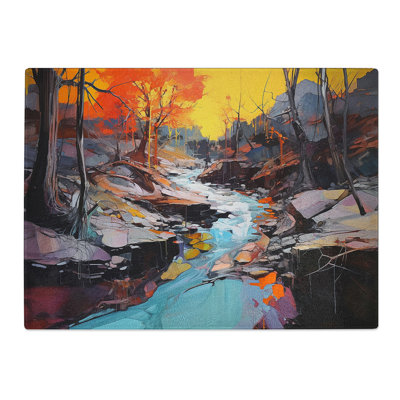 Stream Gestural  Glass Chopping Board