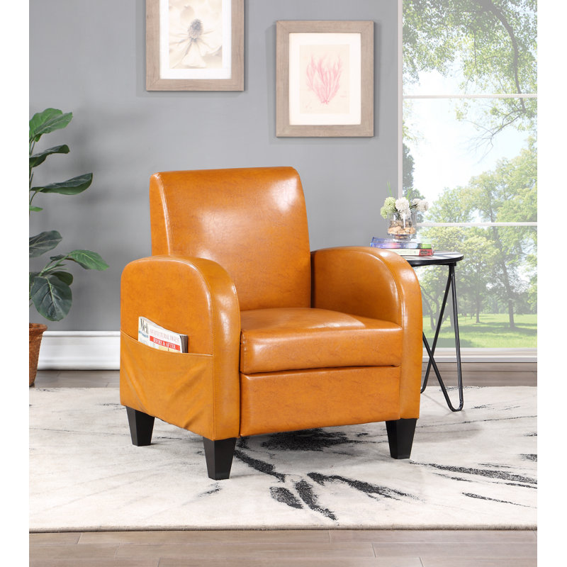 Fauteuil club Auburn, Similicuir orange