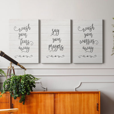 «Say Your Prayers», ensemble d'art textuel sur toile tendue 3 pièces
