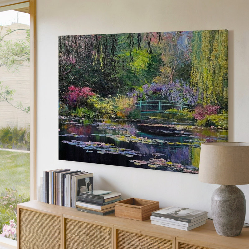 Reproduction d'art sur toile Serene Garden Pond, 11 x 14 in