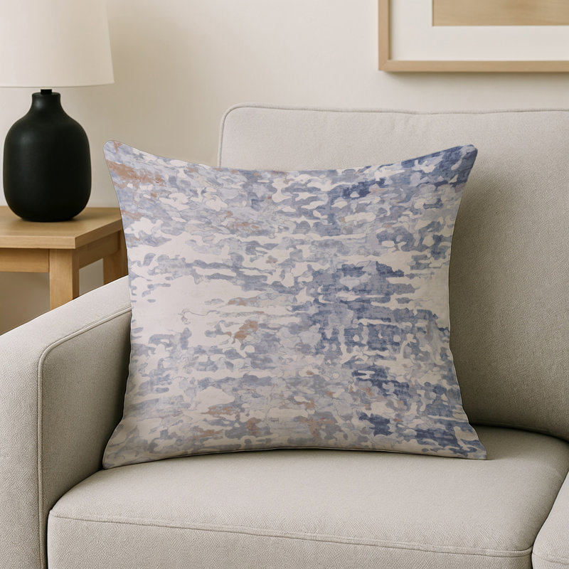 Coussin décoratif intérieur et extérieur Modern, Gris abstrait 269, Carré 16 po