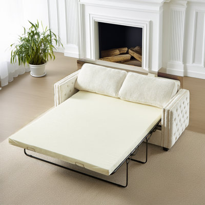 Canapé-lit 2 en 1 avec grand matelas, canapé-lit convertible avec matelas en mousse à mémoire de forme, canapé-lit 3 places pour salon, conçu 