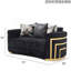 Causeuse avec coussins pour le salon, noir