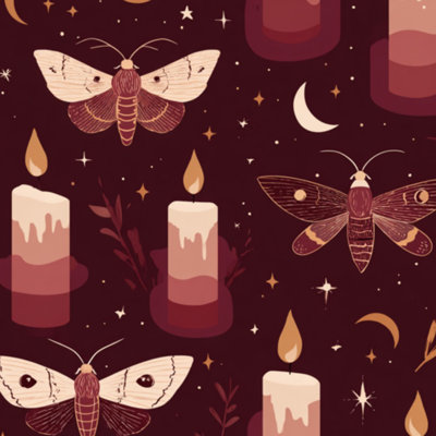Bougie rétro style papillon lune et papillon Moth Moon 23,6 po x H 118 po
