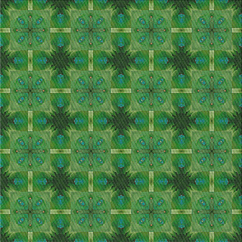 Tapis de zone verte à motif, Carré 7 pi