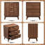 Table de chevet cannelée en bois avec 3 tiroirs, table de chevet haute pour lit moderne Rhyth, 23,6 po x P 15,8 po x H 28,3 po-1637433014-1636438833
