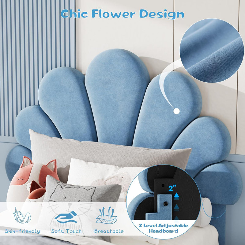 Base de lit simple pour enfants, Bleu