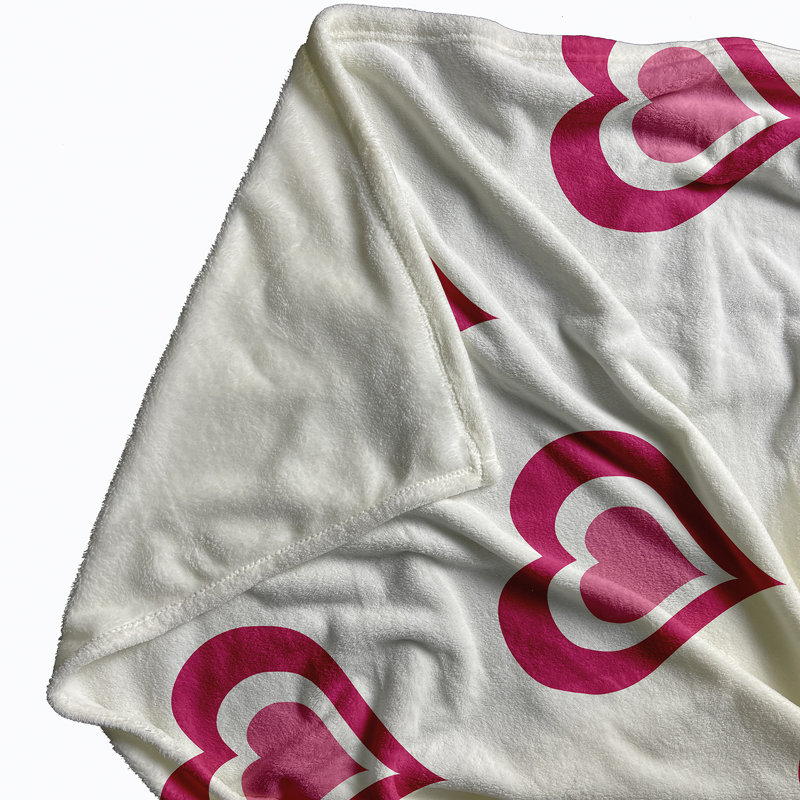 Bilyeu Throw Blanket, W76 x L101cm, Pink/White