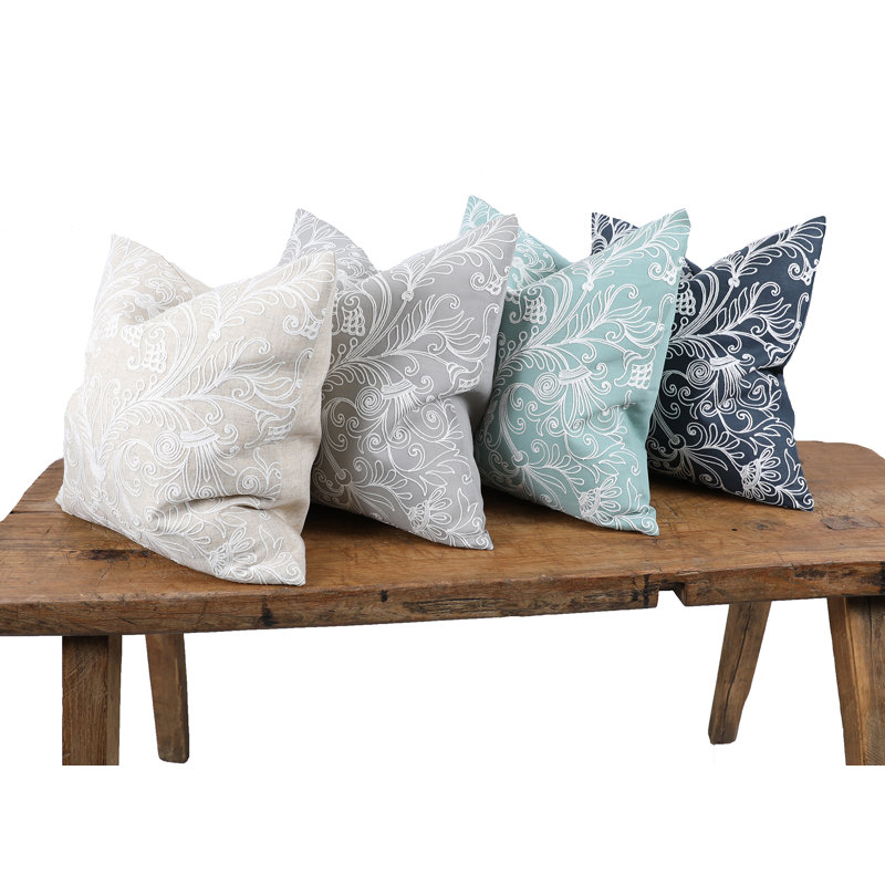  Coussin décoratif Jacquard Crewel, Vert océan