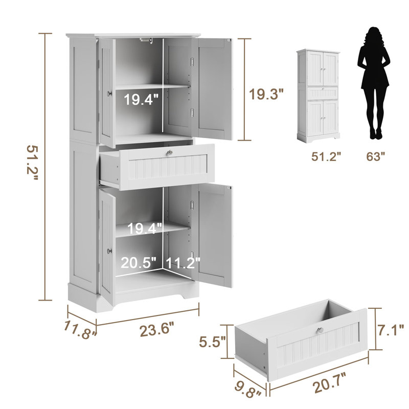 Armoire de salle de bain 51 po, Blanc