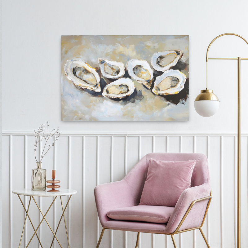 Oysters, art mural contemporain abstrait, H 24 po x l 36 po