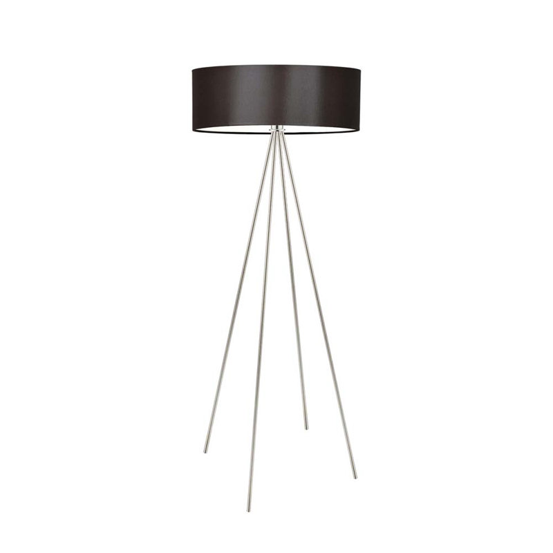 Arnesha 157 H cm Traditional Floor Lamp, Brown, Brushed Steel