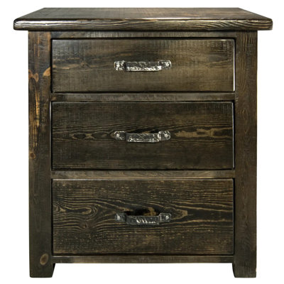 Commode 3 tiroirs Bigstone avec accents en fer forgé Bigstone