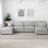Canapé de rangement de salon modulaire en forme de U de 131,4 po Hutcheson avec coussin de repose-pieds amovible lavable