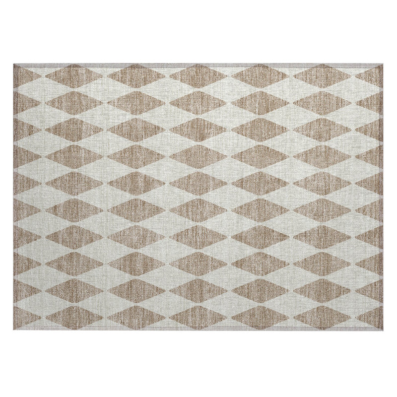 Loreen Flatweave Washable Geometric Indoor / Outdoor Rug, Rectangle 1'8" x 2'6"