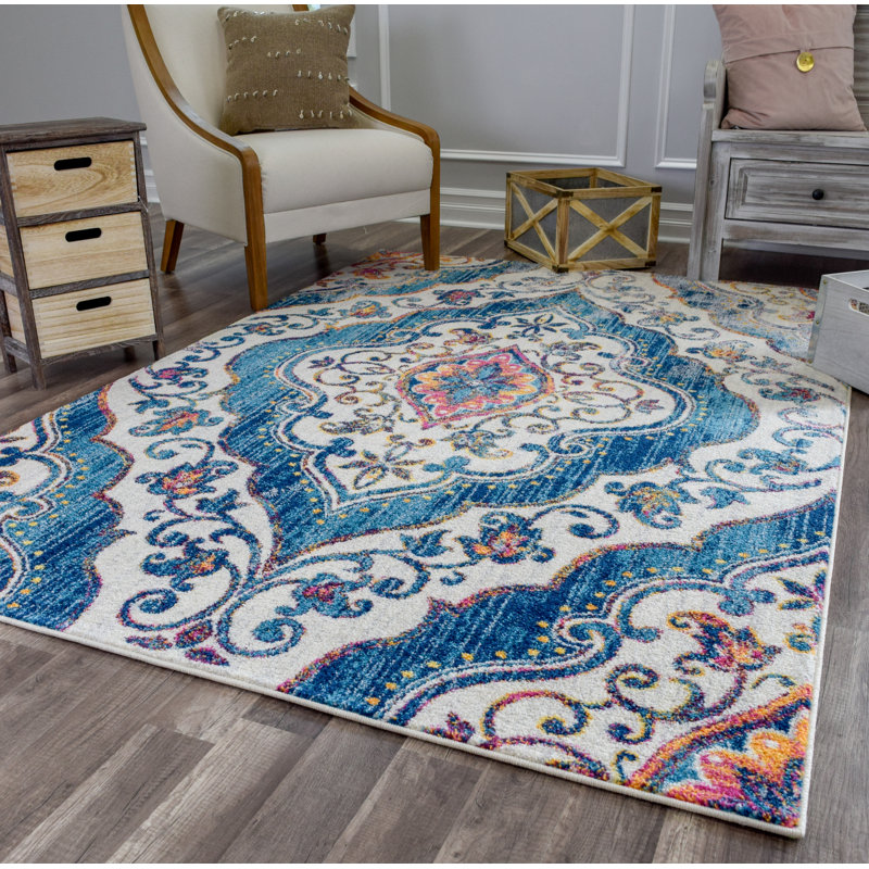 Tapis bleu / brun Witby, Rectangle 5 pi x 7 pi