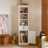 75'' Freestanding Display Bookshelf, Farmhouse Bookcase With Storage & Cabinet, Small Size Wooden Organizer Pantry, For Hallways Living Room, Kitchen, Home, Office - White