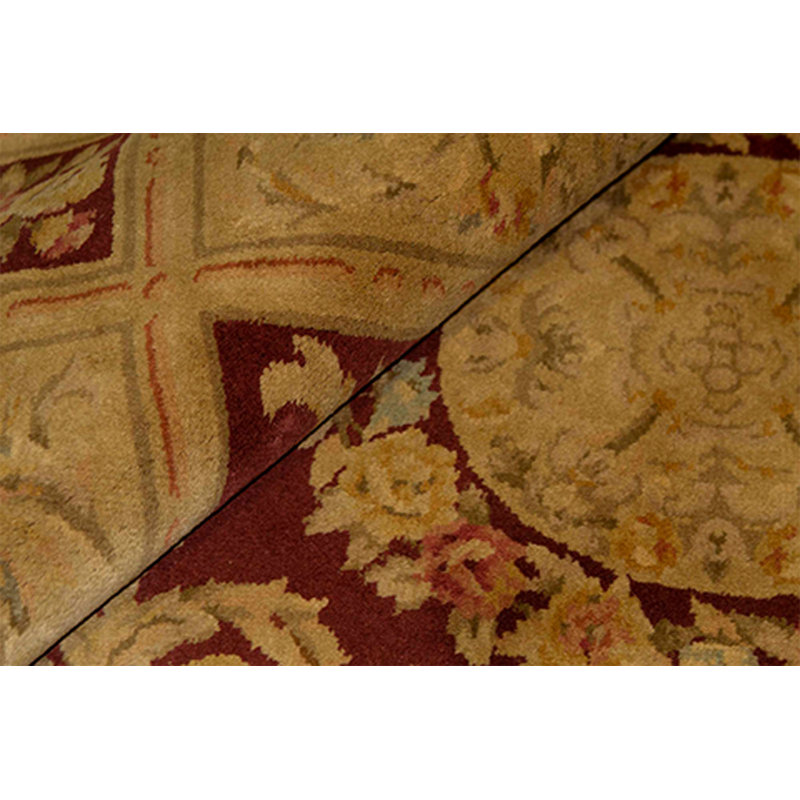 Hand-Knotted High-Quality Gold and Red Area Rug