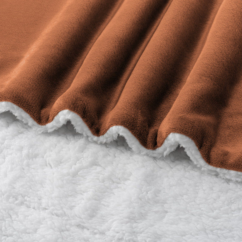 Joyan Extra Soft Sherpa Fleece Dual Sided Blanket, Super King, Camel