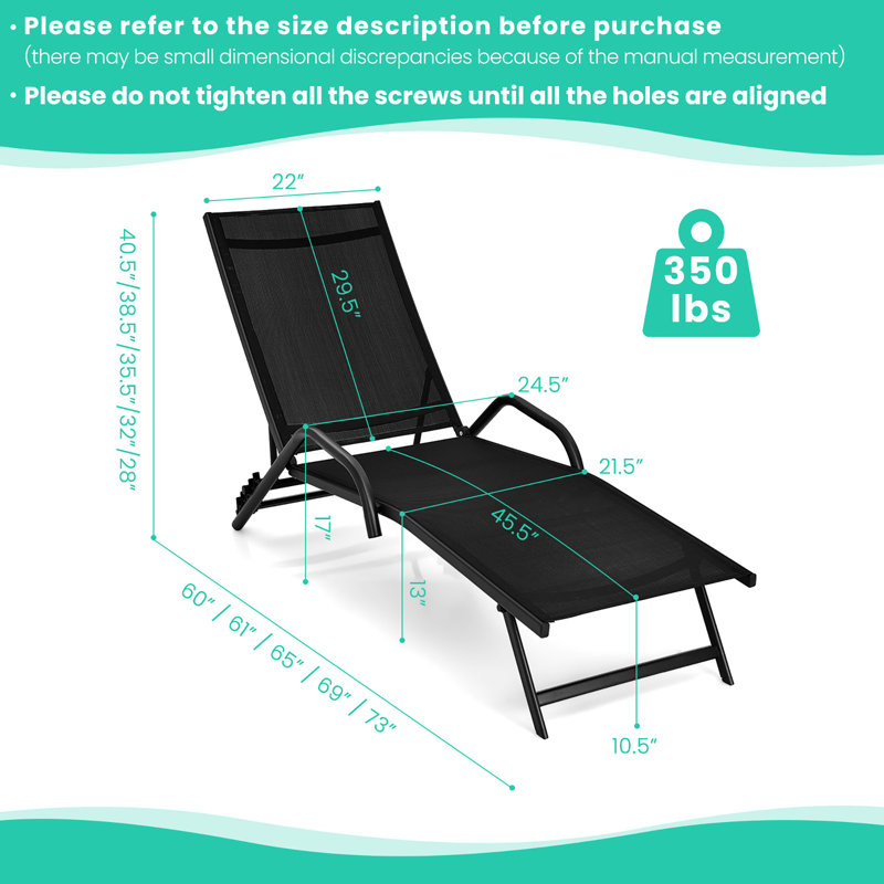 Billett Outdoor Metal Chaise Lounge