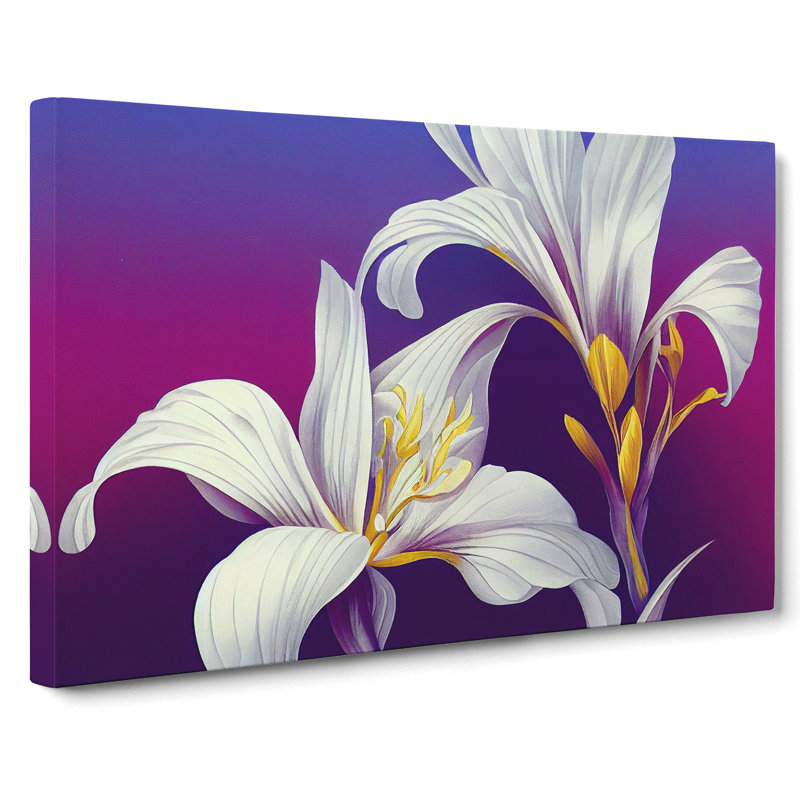 Glowing Iris Flowers - Wrapped Canvas, 35cm H x 50cm W x 3cm D