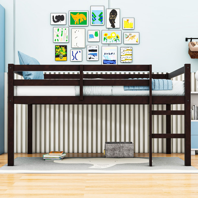 Kokoro Full Wood Loft Bed With Ladder