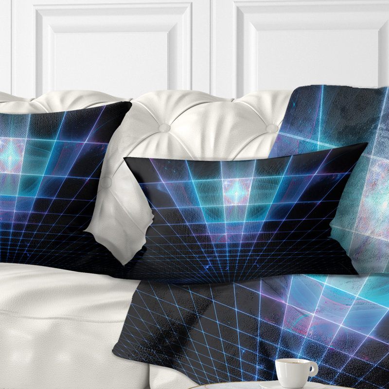 Grilles de protection laser - Coussin imprimé abstrait, Bleu