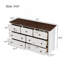 Commode en bois blanc et noyer à sept tiroirs pour chambre à coucher