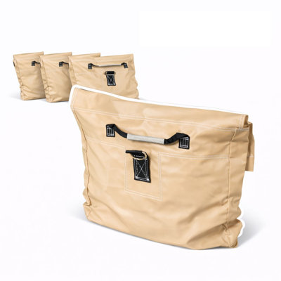 Sacs de sable et poids d'ancrage gonflables Moose Supply de couleur beige, en vinyle résistant, capacité de 22,7 kg chacun, paquet de 4