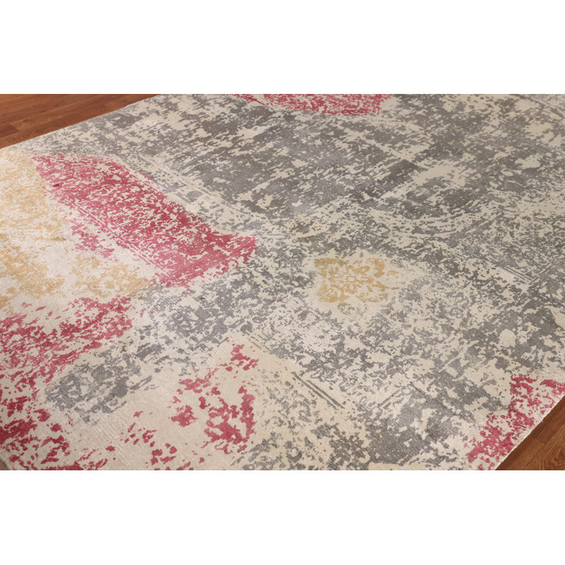 Tapis oriental à motif abstrait all-over 6 x 9