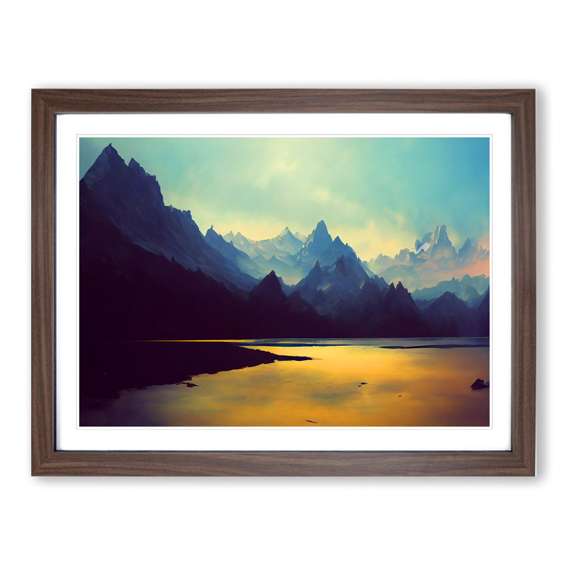 Spellbinding Mountain Landscape - Framed Print, Walnut Framed, 25cm H x 34cm W x 2cm D