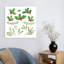 Festive Holly Mistletoe Abstract Contemporary Nature Winter Wall Art Print 1 Piece Wrapped Canvas Wall Art-560823986