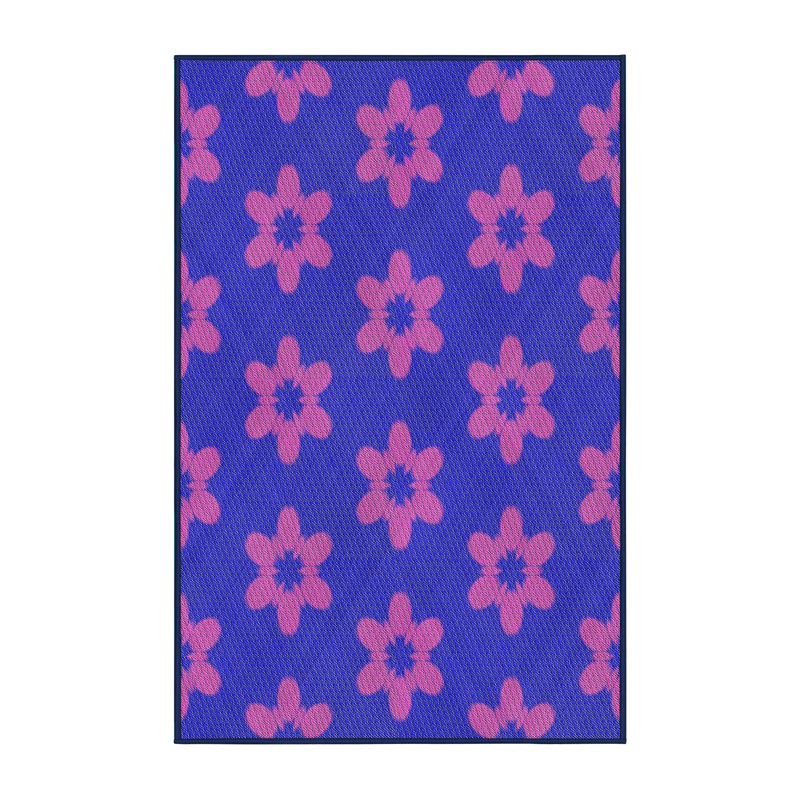 Tapis rose à motif floral Yanis, Rectangle 5 pi x 7 pi