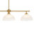 Modern 3-Light Domed Glass Dining Linear Pendant
