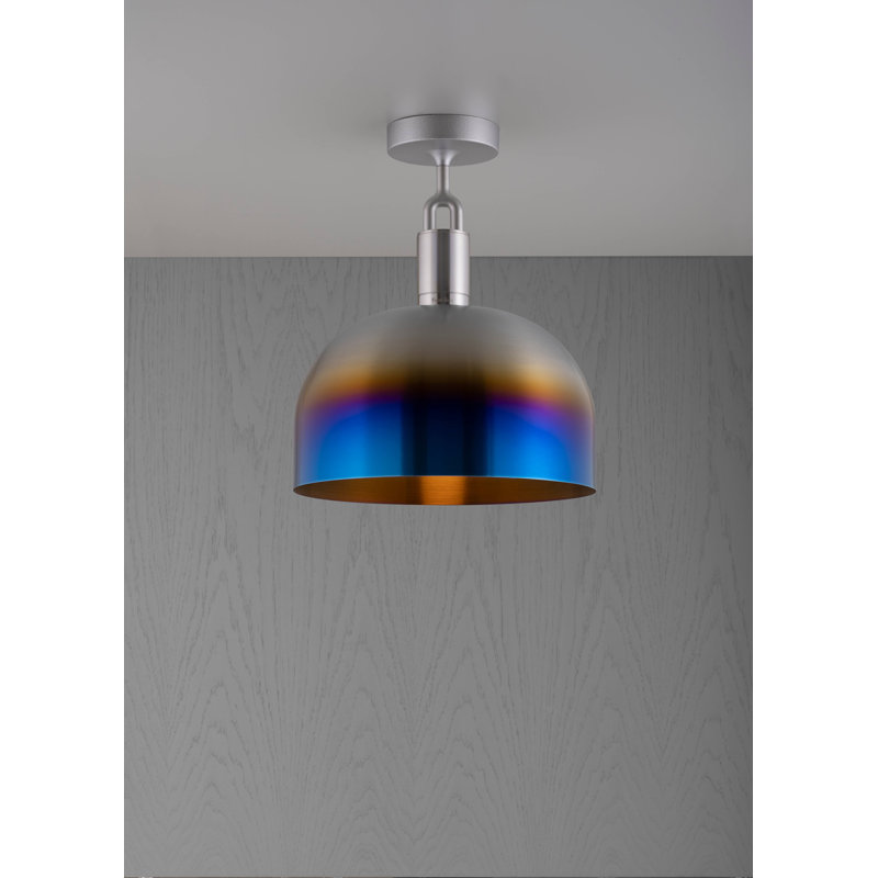 Semi Flush Mount, Large, Burnt Steel