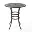 Table de bar en fonte d'aluminium avec structure en bronze foncé et structure rouille, insert de parasol, 37 po de largeur, 41,5 po de hauteur, avec finition supérieure, preuve, trou central, 37,82 po x 41,92 po