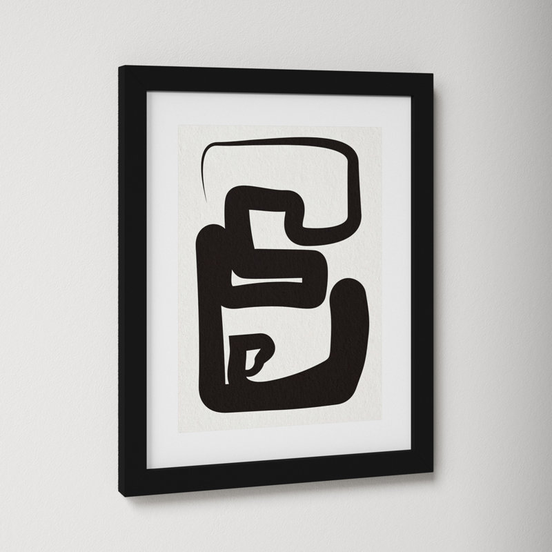 Oneliners-1 by Design Fabrikken, 14.12" H x 11.12" W x 0.88" D, Black Framed Paper