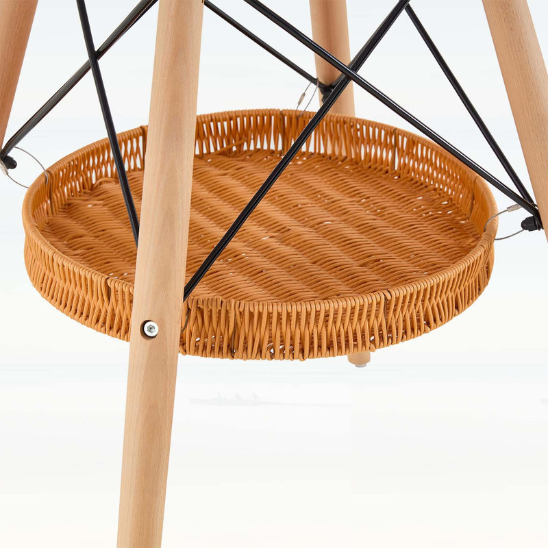 Circular Dining Table,Perfect for Small Spaces and Multi-Functional Use, White+Wood