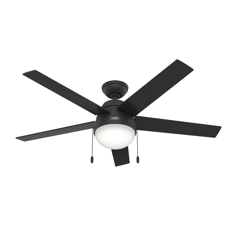52" Anslee 5 - Blade Standard Ceiling Fan with Pull Chain and Light Kit Included