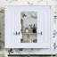 Armoire murale blanche avec miroir et 4 tablettes
